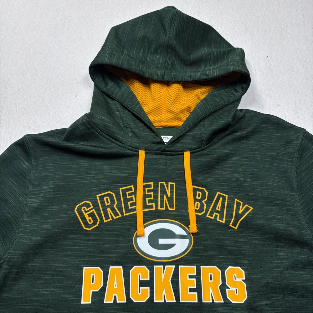 Green Bay Packers Men's NFL Majestic Green Yellow Hooded Hoodie Sweatshirt XL